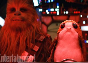 Star Wars: The Last Jedi
L to R: Chewbacca (Joonas Suotamo) and a Porg
