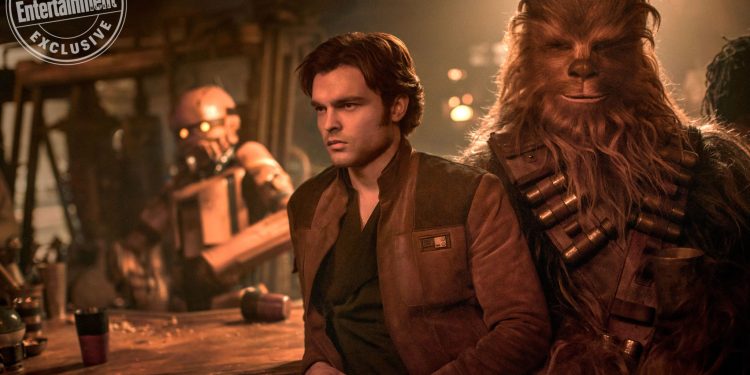 SOLO: A STAR WARS STORY.
Alden Ehrenreich as Han Solo and Joonas Suotamo as Chewbacca