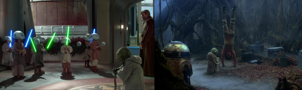 Star Wars: l'addestramento degli allievi nel Tempio Jedi e di Luke su Dagobah