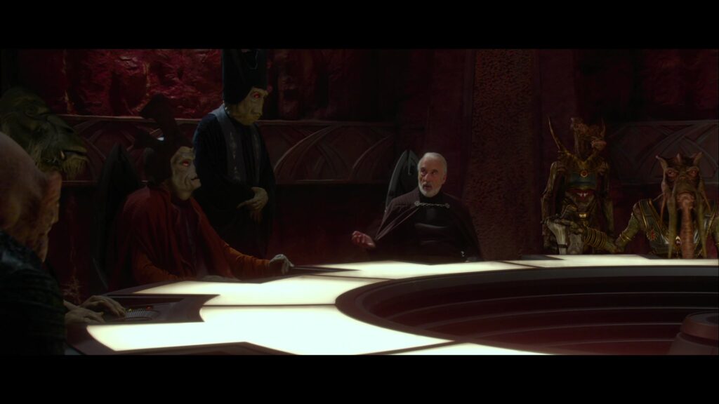 Conte Dooku a colloquio con la Federazione dei Mercanti