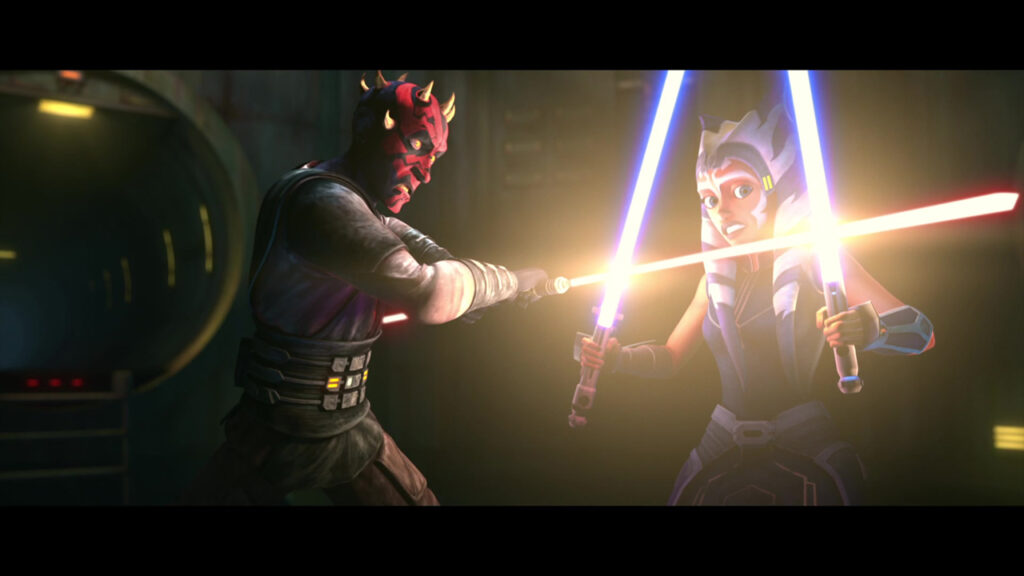 Scontro tra Darth Maul e Ahsoka in Clone Wars stagione n.7