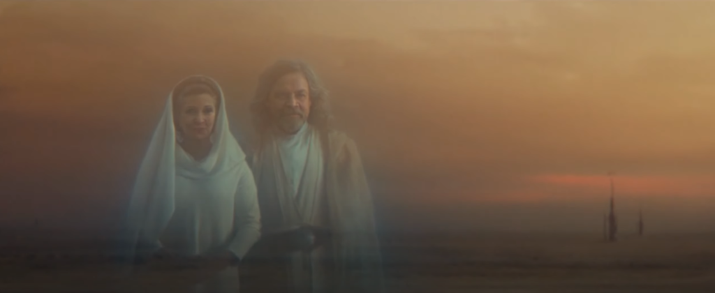 Luke e Leia le appaiono come fantasmi della Forza.