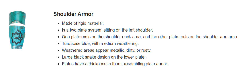 descrizione della Shoulder armor