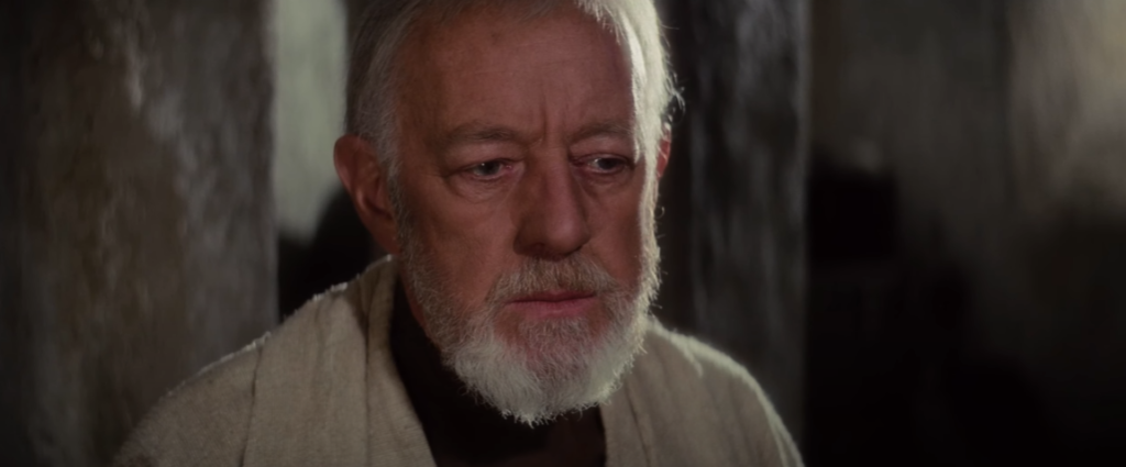 Obi-Wan Kenobi in Una Nuova Speranza, interpretato da Alec Guinness.