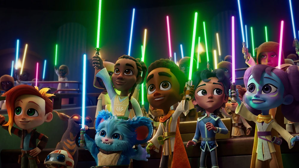 Star Wars Young Jedi Adventures: un frame della scena finale sul Faro Starlight