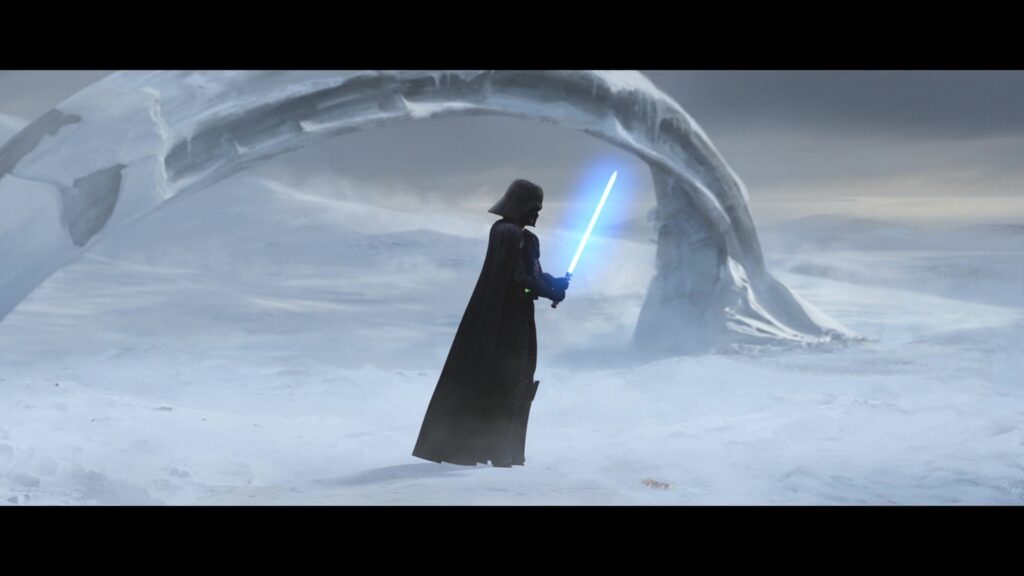 Darth Vader ritrova la spada laser di Ahsoka su una luna innevata
