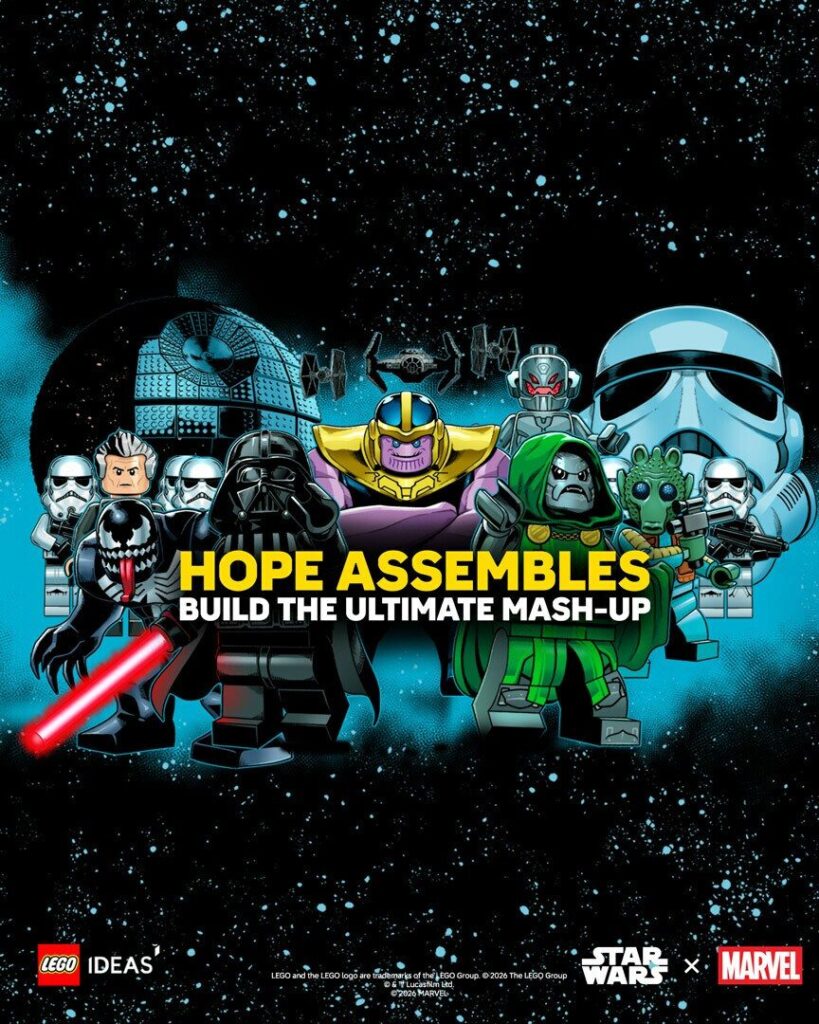 La sfida LEGO Ideas Hope Assembles per i fan di Star Wars e Marvel (Immagine: LEGO Group / Lucasfilm / Marvel)